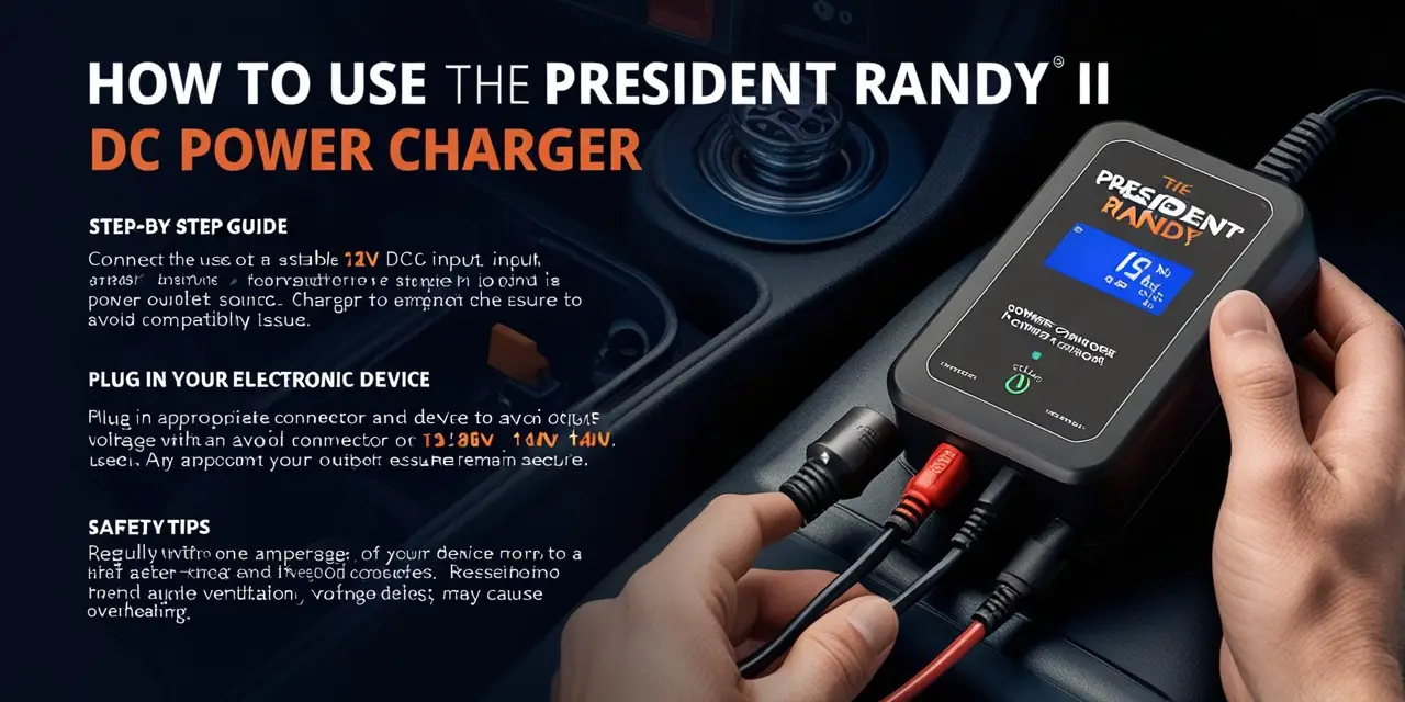 How to Use the President Randy II DC Power Charger
Step-by-Step Guide
Connect the charger to a stable 12V DC input, such as a vehicle’s power outlet or a portable battery source.
Ensure the appropriate connector is used to avoid compatibility issues.
Plug in your electronic device, ensuring it aligns with the output voltage requirements (13.8V or 14V).
Safety Tips
Confirm the amperage of your device to avoid overloading.
Regularly check the connections to ensure they remain secure.
Avoid exposing the charger to water or extreme physical stress.
Common Mistakes to Avoid
Using incompatible connectors.
Overloading the charger with too many devices simultaneously.
Neglecting proper ventilation, which may cause overheating.