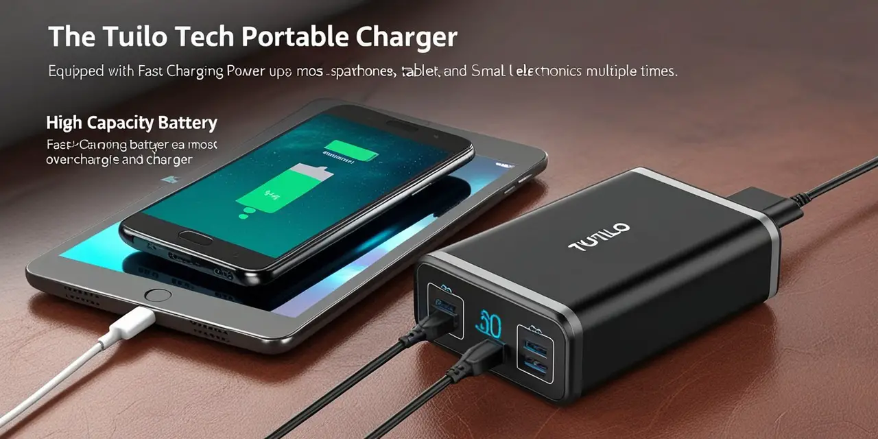 Key Features of the Tutilo Tech Portable Charger
High Capacity Battery: The charger has a large capacity that can charge most smartphones, tablets, and other small electronics multiple times.
Fast Charging: Equipped with fast-charging technology, this charger can quickly power up your devices, ensuring you don’t have to wait long for a recharge.
Portability: The compact design makes it easy to carry, fitting neatly into a bag or pocket.
Safety Features: The charger includes built-in protections against overcharging, overheating, and short-circuiting, ensuring safe and reliable usage.